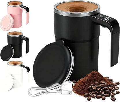 VortexBrew™ Self-Stirring Mug (USB Rechargeable, 12oz Stainless Steel)